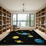 Pixel Cosmic Planets Area Rug