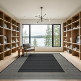 Bold Black Framed Geometric Area Rug