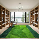 Lush Green Leaf Shag Area Rug