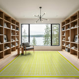 Yellow Vibrant Yellow Grid Geometric Area Rug
