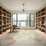 Organic Abstract Area Rug in Beige Peach Grey