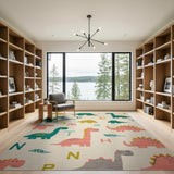 Multi-color and Patterns Dinosaur ABC Kids Cartoon Area Rug