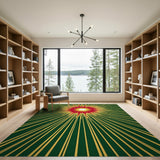 Radiant Starburst Green Area Rug