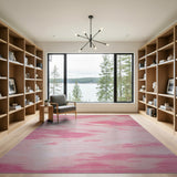 Blush Pink Abstract Brushstroke Area Rug