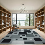 Modern Geometric Monochrome Area Rug
