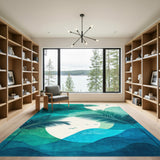 Teal Palm Coastal Area Rug