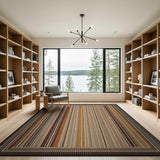 Striped Brown Tan Geometric Area Rug