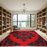 Vibrant Red Persian Medallion Area Rug
