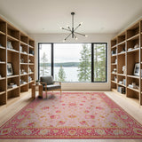 Pink Floral Blush Pink Persian Floral Area Rug