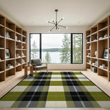 Green Black Plaid Area Rug