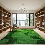 Lush Green Leaf Abstract Area Rug