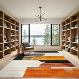 Geometric Abstract Orange Area Rug
