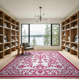 Pink Ornate Persian Floral Area Rug