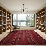 Bold Red Crocodile Scale Area Rug