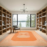 Orange Concentric Geometric Area Rug