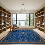 Navy Blue Mandala Web Area Rug