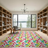 Vibrant Multi-Color Geometric Modern Area Rug