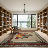 Multi-Color Southwestern Geometric Leaf Area Rug