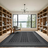 Geometric Modern Intricate Black White Geometric Area Rug