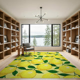 Sunny Lemon Grove Fruit Pattern Area Rug