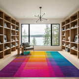 Stripe Vibrant Multi-Color Geometric Stripe Area Rug