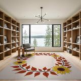 Vintage Sunflower Wreath Area Rug