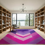 Multi-color and Patterns Purple Pink Chevron Geometric Area Rug