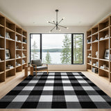Black White Buffalo Check Farmhouse Rug