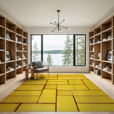 Textured Yellow Brick Geometric Area Rug