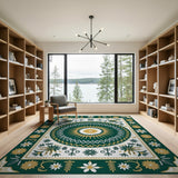 Green Gold Heritage Tribal Medallion Rug