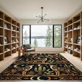 Howling Coyote Moonlit Desert Southwestern Rug