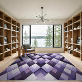 Purple Geometric Diamond Area Rug