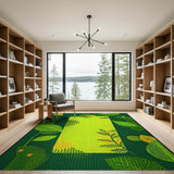 Vibrant Green Leaf Foliage Area Rug