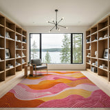 Vibrant Multi-color and Patterns Vibrant Wavy Multi-Color Area Rug