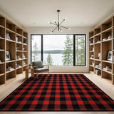 Classic Red Black Buffalo Check Area Rug