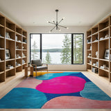 Vibrant Multi-Color Abstract Wave Area Rug