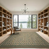 Green Heritage Tribal Geometric Area Rug