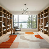 Geometric Modern Orange Bold Orange Abstract Geometric Area Rug