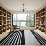 Bold Black White Vertical Stripe No. 18 Area Rug