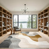 Beige Neutral Flowing Abstract Area Rug