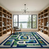 ODIKA Washable Road Map Kids Play Rug - Low Pile Non-Slip City Life Area Rug for Playroom & Bedroom