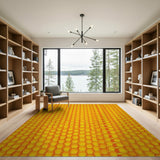 Yellow Vibrant Yellow Honeycomb Geometric Area Rug
