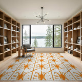 Orange Scarab Heritage Tribal Area Rug