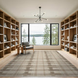 Beige Plaid Woven Area Rug