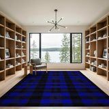 Navy Blue Black Plaid Area Rug