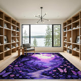 Purple Enchanted Forest Butterfly Path Rug