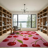 Pink Playful Cherry Pink Area Rug