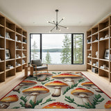 Whimsical Mushroom Forest Area Rug