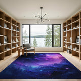 Purple Cosmic Nebula Area Rug