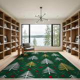 Multi-color and Patterns Festive Christmas Tree Pattern Area Rug